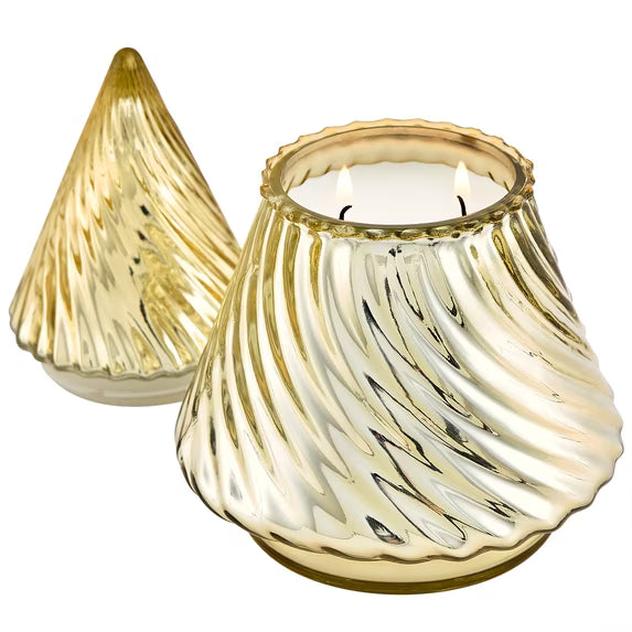 Better Homes & Gardens Gold Glass Christmas Tree Scented Candle with Lid