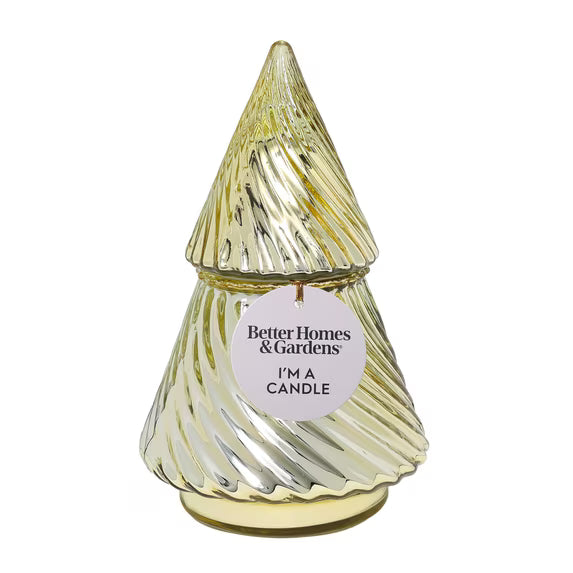 Better Homes & Gardens Gold Glass Christmas Tree Scented Candle with Lid