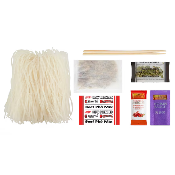 PhoLicious Authentic Beef Phở Rice Noodle Soup Bowl (3.5 oz / 100g).