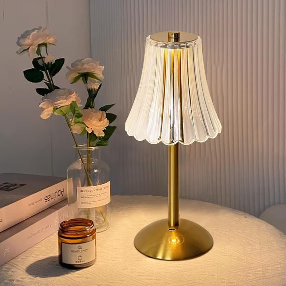 Rechargeable Touch Control Crystal Cordless Table Lamp with Dimmable LED Warm Light