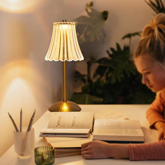 Rechargeable Touch Control Crystal Cordless Table Lamp with Dimmable LED Warm Light