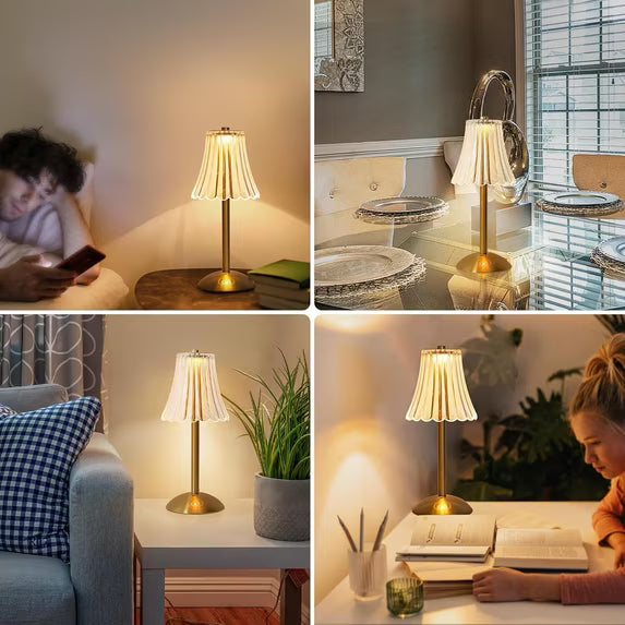 Rechargeable Touch Control Crystal Cordless Table Lamp with Dimmable LED Warm Light