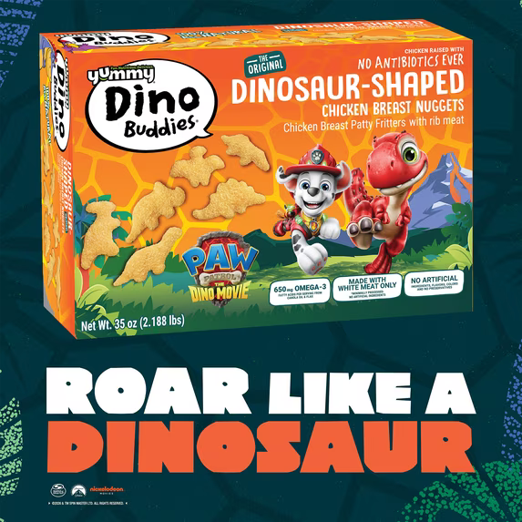 Yummy Dino Buddies Dinosaur-Shaped Chicken Breast Nuggets (35 oz / 2.188 lbs)