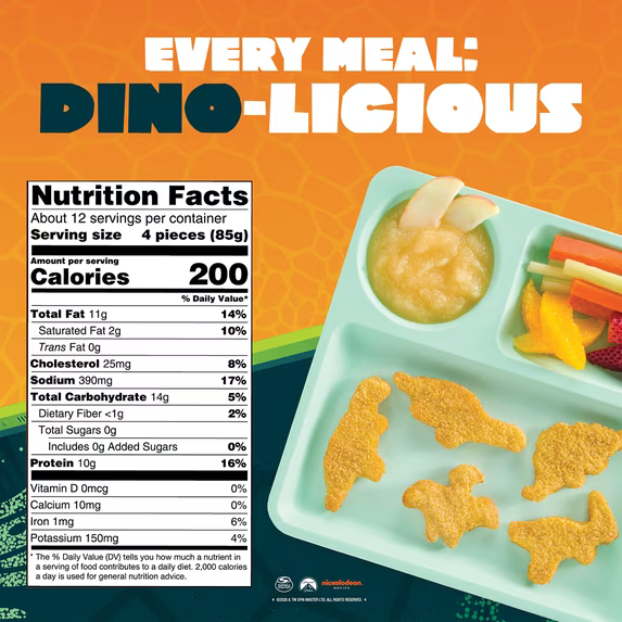 Yummy Dino Buddies Dinosaur-Shaped Chicken Breast Nuggets (35 oz / 2.188 lbs)