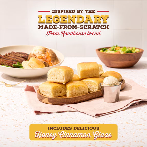 Texas Roadhouse Mini Rolls with Honey Cinnamon Glaze - 12 Count (14 oz / 397g)