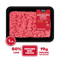All Natural 80% Lean / 20% Fat Ground Beef Chuck (1 lb / 16 oz)