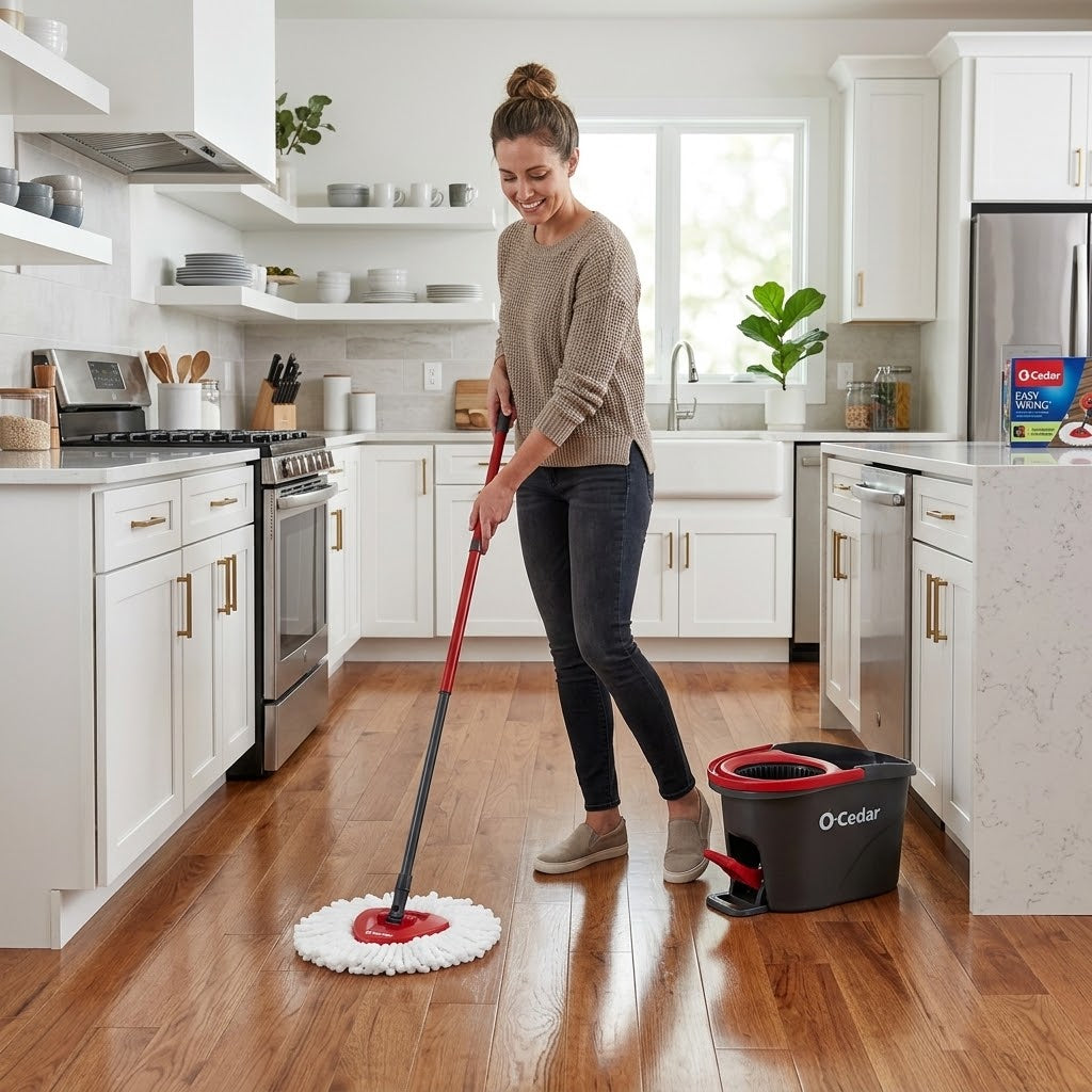O-Cedar EasyWring Microfiber Spin Mop & Bucket Floor Cleaning System