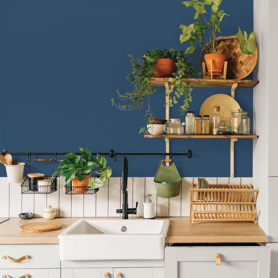 Glidden Fundamentals Interior Paint - 1 Gallon Blueberry Pie Blue Eggshell Wall Paint