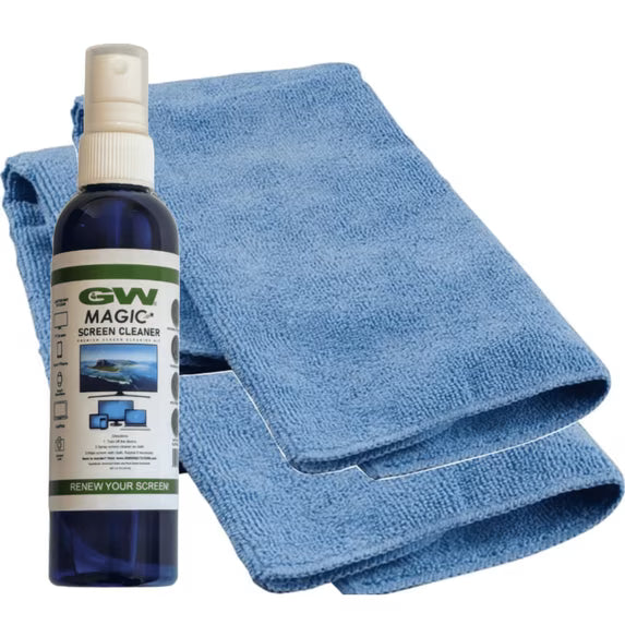 GW Magic Screen Cleaner Spray Kit with Premium Microfiber Cloths for HDTVs, Laptops, Smartphones & Electronics