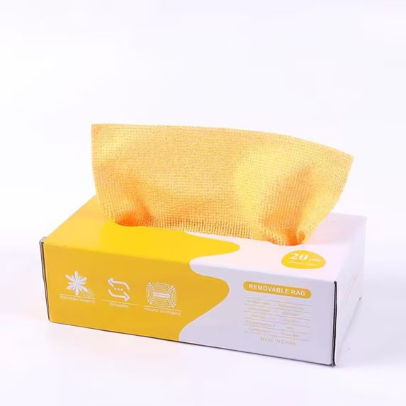 20-PC Disposable Microfiber Cleaning Cloth Pull-Box - Lint-Free Reusable Shop Towel for Home & Office