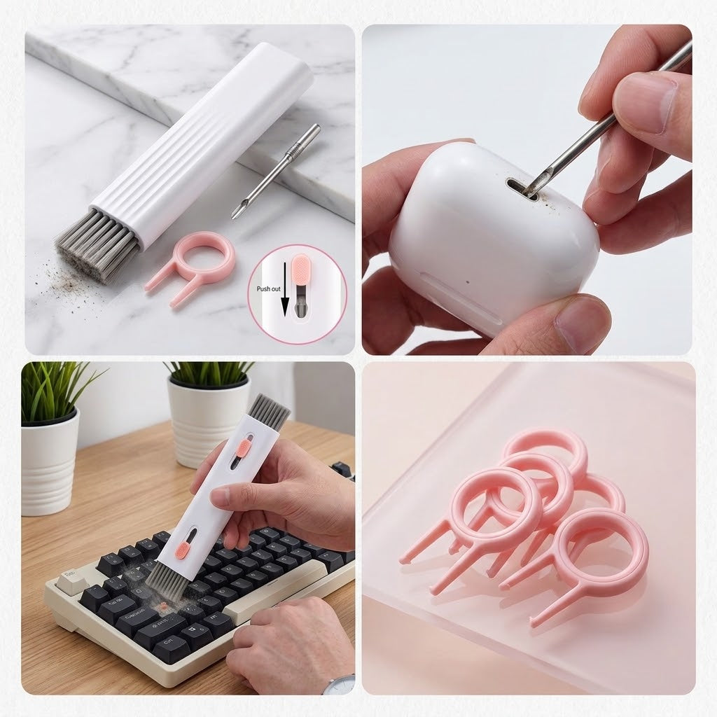 7-in-1 Electronic Cleaning Kit - Keyboard Brush, Keycap Puller & Earbud Cleaning Pen Set