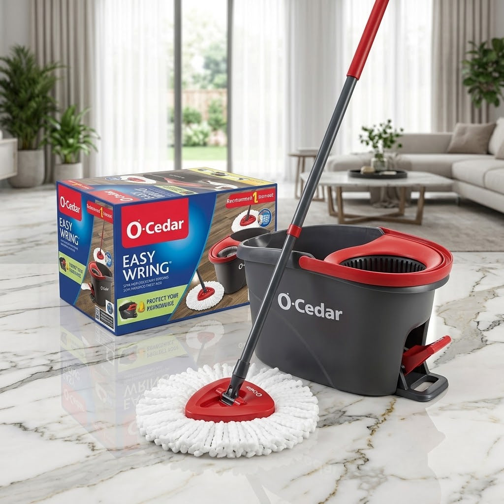 O-Cedar EasyWring Microfiber Spin Mop & Bucket Floor Cleaning System
