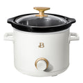 Beautiful 2.0 QT Slow Cooker with Gold Accent (White Icing)