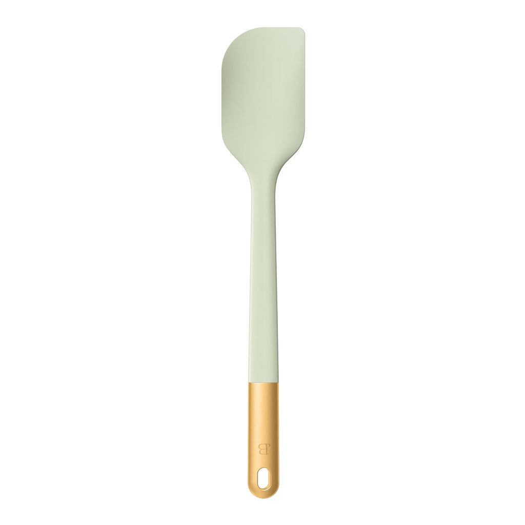 Beautiful 6-Piece Silicone Kitchen Utensil Set with Rotating Stand – Sage Green & Gold